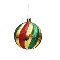 Boules de Noël de luxe transfrontalières en gros, 6 cm, fabriquées à la machine, en plastique électroplaqué, 2 couleurs, décorations suspendues pour sapin de Noël