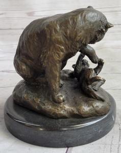 Escultura de estatua de gato de bronce de imitación antigua, decoraciones de Metal para exteriores de aluminio para el hogar, tamaño suministrado por fábrica, decoración del hogar - Product Image 5