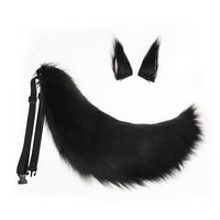 Accessoires de cosplay en peluche faits à la main, grandes oreilles et queue de loup pour Halloween, queue de renard en peluche