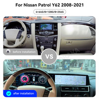MOOKAKA 12.3 Écran double numérique, compteur kilométrique, Android pour Nissan Patrol Y62, GPS, autoradio, lecteur multimédia, Carplay