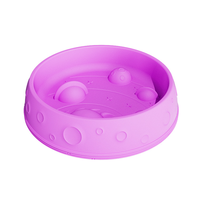 Bol portable pour animaux de compagnie bol pour chien à nourriture lente avec motif solide en silicone antidérapant pour l'alimentation en eau en plein air utilisation de voyage chats