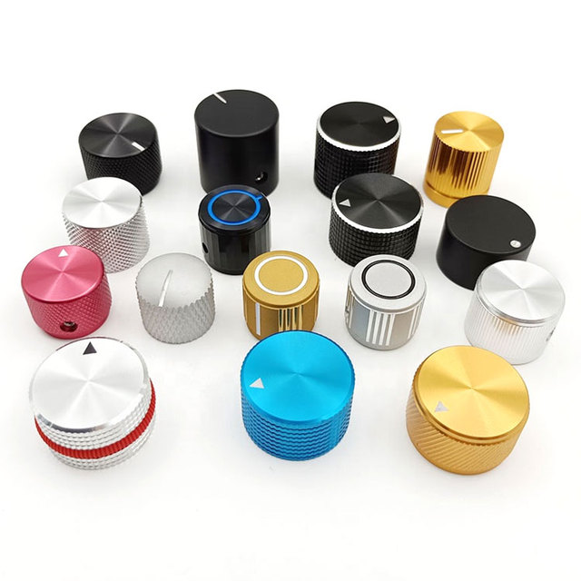 Customized Color Aluminum Alloy Potentiometer Control Knob Customized Size Surface Texture for Electric Bass Screw Type Custom