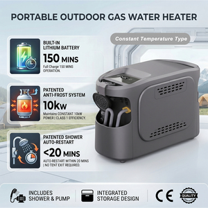 Calentador de Agua Portátil de Propano para Exteriores, Ducha sin Tanque de 10kW de Alta Eficiencia, Agua Caliente Instantánea para Camping, RV, <span class=keywords><strong>Caravana</strong></span>, Van Life - Product Image 3