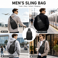 Sac bandoulière homme en PVC résistant à l'eau avec chargement USB, sac de poitrine antivol pour voyage, vente en gros OEM ODM