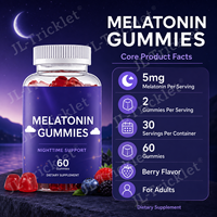 Gommes à mâcher à la mélatonine 5 mg par portion, saveur baies, 60 unités, soutien nocturne pour adultes, fabricant OEM en marque blanche