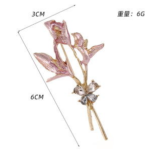 Broche Fleur en Alliage de Zinc Style Français Lys 6x3cm Accessoire de Fête Corsage - Product Image 5