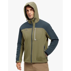 Rdruko Men's Lightweight Softshell <b>Jacket</b> <b>Fleece</b> <b>Lined</b> Hooded <b>Waterproof</b> Windproof Outdoor Hiking - Product Image 6