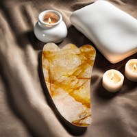 Nouvel arrivage de produits de massage Citrine Gua Sha planche à gratter cristal jaune pierre de Guasha outil de massage du visage et du corps