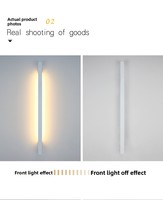 Lámpara de Pared LED Lineal Extra Larga Minimalista, Aplique de Pared de Aluminio para Pared de Fondo de Villa, Decoración Interior Contemporánea