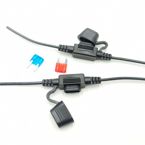 Portafusibles en línea <span class=keywords><strong>de</strong></span> alambre negro 16AWG para coches, barcos, portafusibles <span class=keywords><strong>de</strong></span> hoja automática, resistente al agua, portafusibles automático <span class=keywords><strong>de</strong></span> 32V CC - Product Image 2