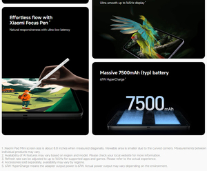 Versione Globale Mi Pad Mini 8.8'' 3K 165Hz IPS LCD Batteria 7500mAh Ricarica 65W Dimensity 9400+ Fotocamera 13MP Tablet PC da Gaming - Product Image 6