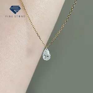 Custom Laser Hole Lab-grown Diamonds Jewelry 14K 18k Real Gold CVD Lab Diamond Necklace Diamond Pendent