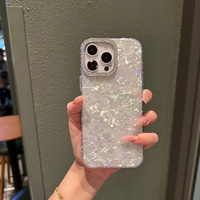 Mode Fille Amour Coeur Conception Cowry Marbre Diamant Lentille Téléphone étui pour iphone 15 Pro Max 16E 15Plus 14 13 Mini Accessoires