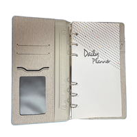 Cuaderno Minimalista con Logotipo Personalizado, Forro de Cuero PU, Tamaño A5, Anillas, 50 Páginas Rayadas
