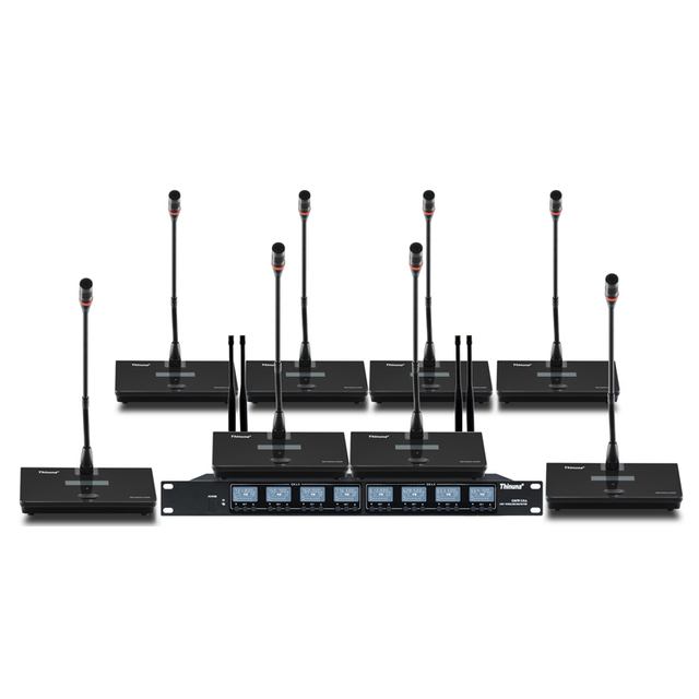 Thinuna GMW-U8A High Frequency Uhf Wireless Network Conference Audio Mic 8 Channel Gooseneck Wireless Meeting Microphone