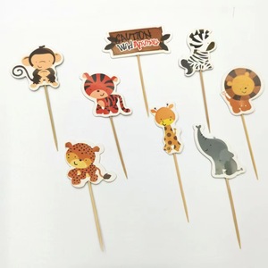 Bestseller: 24 Forchette a Forma di <span class=keywords><strong>Animali</strong></span> della Giungla in Carta <span class=keywords><strong>con</strong></span> Biglietto Inseribile per Torte per Bambini - Product Image 2