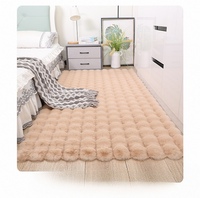 Tapis en peluche en fourrure de lapin crème moderne fabriqué à la machine, lavable, seuil de fenêtre, chambre, balcon, couverture polaire, coussin de canapé