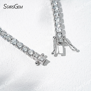 Bracciale Tennis con Diamanti Starsgem, Gioielleria Fine, Diamanti Sintetici Rotondi 2.4mm 2.7mm, Bracciale Tennis con Diamanti Artificiali - Product Image 3