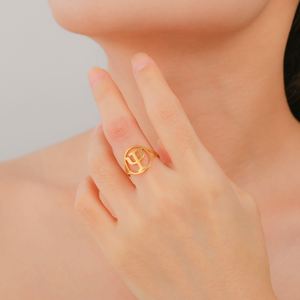 Bague ronde en acier inoxydable Myshape avec symbole Psi, pour femmes et hommes, lettre grecque, psychologie, psychiatrie, signe médical, bijou cadeau - Product Image 4