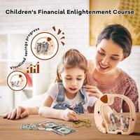 Tirelire en bois incassable en forme d'éléphant créatif Tirelire d'économie de pièces de monnaie mignonne Tirelire personnalisée pour l'argent des enfants