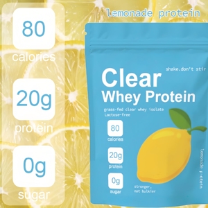 ODM OEM LuvVita Proteína de Suero de Leche Aislada Transparente Sabor Limonada 20g Proteína 0 Azúcar <span class=keywords><strong>Sin</strong></span> <span class=keywords><strong>Lactosa</strong></span> de Animales Alimentados con Pasto Apoya el Desarrollo Muscular - Product Image 2