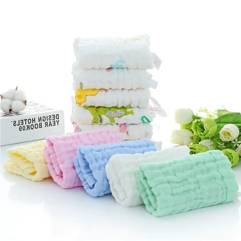 Toalla de muselina para bebé recién nacido, gasa de algodón, toallas de baño Súper suaves para bebé, toallas infantiles de 6 capas