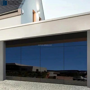 <span class=keywords><strong>Porte</strong></span> de garage électrique commerciale de luxe 16x7 16x8 haute performance, cadre en aluminium sans cadre, verre trempé - Product Image 1