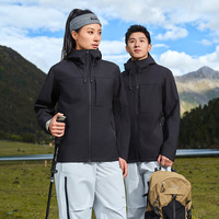 Blouson bomber softshell thermique imperméable doublé polaire épais avec logo personnalisé, luxe décontracté, coupe ample, capuche montante, automne