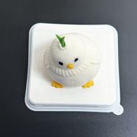 Gâteau Mousse Halal Certifié à la Crème de Fromage Faible en Gras, en Forme d'Oiseau de Dessin Animé, Sucré Naturellement et aux Fruits