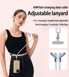2027 nouveau câble de lanière de lancement double type-c 60W charge Super rapide PD Compatible cou sangle données câble suspendu - Product Image 5