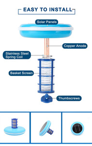 Ionizador Solar para Piscinas, Ionizador de Cobre y Plata, Tratamiento de Agua para Piscinas, Ecológico, Sin Químicos, para Piscinas Elevadas, Certificado CE - Product Image 4