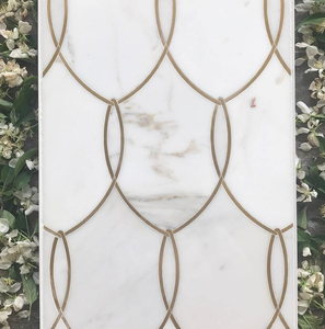 Mosaïque de carrelage en marbre pour motifs de sol en pierre, incrustations de médaillons et tapis en pierre découpés au jet d'eau - Product Image 5