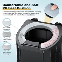 Toilette d'urgence pliable portable pour adultes/enfants pour le camping en plein air avec couvercle et porte-papier, capacité de 15 L, pour les voyages et la randonnée, capacité de charge de 150 kg