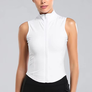 Giacca da donna con Zip personalizzata con canotta corta gilet <span class=keywords><strong>sportivo</strong></span> Casual da ragazza - Product Image 2