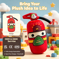 Jouet en peluche OEM/ODM au design de dessin animé, mignon extincteur, peluche douce, mascotte pompier, poupées en peluche pour l'éducation à la sécurité incendie