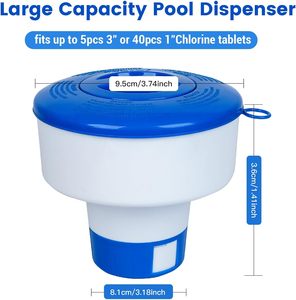 Flotteur de chlore pour piscine, distributeur de produits chimiques équilibré et pliable, pour tablettes de 3 pouces, diamètre 7 pouces, avec aérations à débit réglable, pour piscines et spas - Product Image 2
