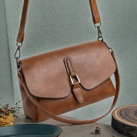 Sac à bandoulière vintage marron en PU pour femme, avec boucle, style mode, sac de luxe à la mode pour usage quotidien