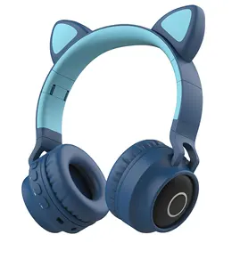 Dynamics 새로운 인기 패션 귀여운 고양이 귀 헤드셋 무선 만화 다채로운 게임 이어폰