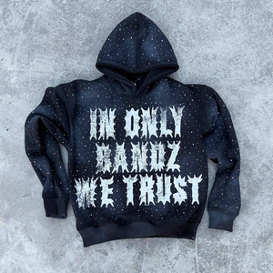 DCYカスタムロゴジッパーパーカー刺繍ロゴジップアップパーカーラインストーンヘビーウェイトパーカーフレンチテリー - Product Image 3