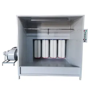 Customized Size Manual Spray Powder Coating Booth With High Grade Polyester Cartridges Filters Powder Recovery System
