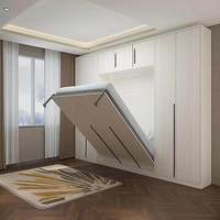 Lit mural sur mesure avec armoire intégrée, lit Murphy, placard intégré, tiroirs de rangement, lit mural moderne pour économiser de l'espace dans la chambre