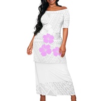 2025 blanc gris polynésien samoan Tribal soirée Puletasi 2 pièces ensemble île dernier Style deux pièces Puletasi