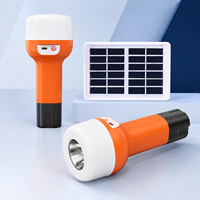 Lanterne solaire de camping avec lampe torche 2400mAh 21 LED, rechargeable par Type-C, lumière d'urgence avec panneau solaire