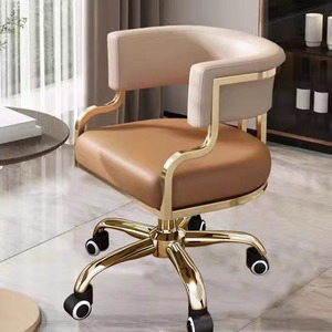 Station de maquillage moderne en cuir PU durable et confortable avec miroir, pour salon de beauté, salon de manucure, bureau, centre commercial, utilisation en extérieur, réglable en hauteur et rotative - Product Image 2