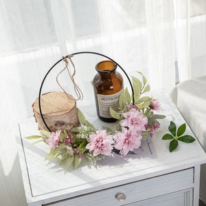 Décoration Murale Bouquet de Mariage Demi-Anneau de Fleurs Artificielles Lantian pour la Maison CF01263 - Product Image 1