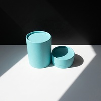 Emballage en tube de papier écologique, tube cylindrique en carton bleu marine uni pour cosmétiques