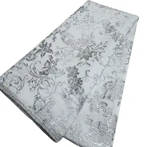 Niai Oro africano estampado brocado rojo tela poliéster Jacquard tela brocado Jacquard tela tejida