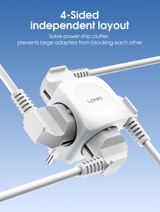 LDNIO Z11 New Design Home Power <strong>Plug</strong> EU <strong>Socket</strong> Adapter Strip 3680W Power <strong>Extension</strong> 4 AC Outlets <strong>Plug</strong> Fireproof PC Material - Product Image 2