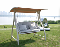Balançoire de jardin de qualité chaise 2 places hamac plage patio balançoire avec bande de LED solaire