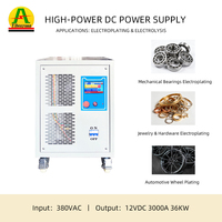 Redresseur CC haute fréquence 12V 3000A 36kW CC/CV à refroidissement forcé pour la production industrielle en série de matériel de placage continu en baril